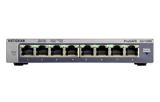 Netgear GS108E Gigabit Ethernet (10/100/1000) Black