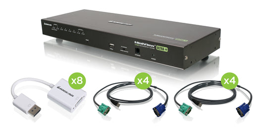 GCS1808DPKITU - iogear 8-PORT KVM SUPPORTS VGA & DP