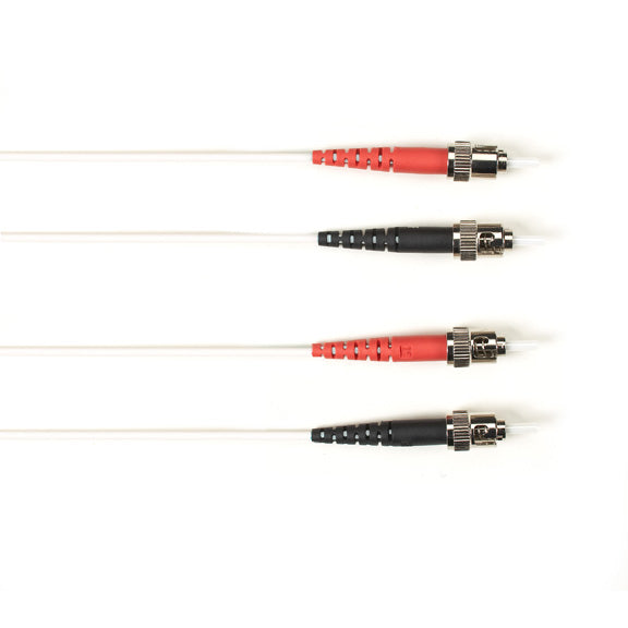 OM1 62.5/125 MULTIMODE FIBER OPTIC PATCH CABLE - LSZH, ST TO ST, WHITE, 4-M (13.