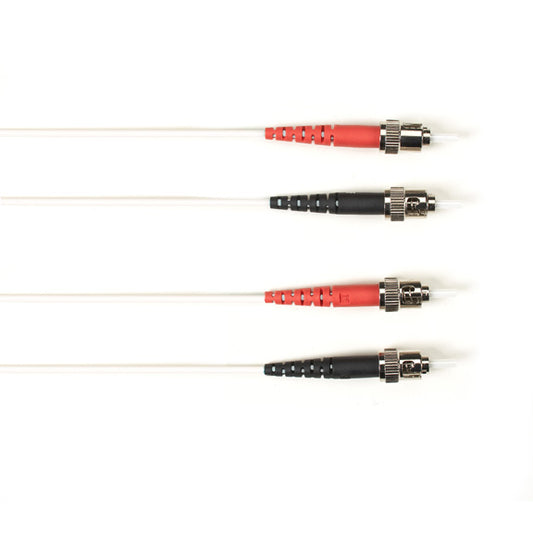 OM1 62.5/125 MULTIMODE FIBER OPTIC PATCH CABLE - LSZH, ST TO ST, WHITE, 4-M (13.