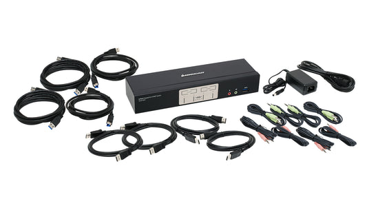 GCS1934 - iogear 4-PORT DISPLAYPORT 1.2 KVMP SWITCH WITH USB 3.1 GEN1 HUB AND AUDIO (TAA COMPLIAN