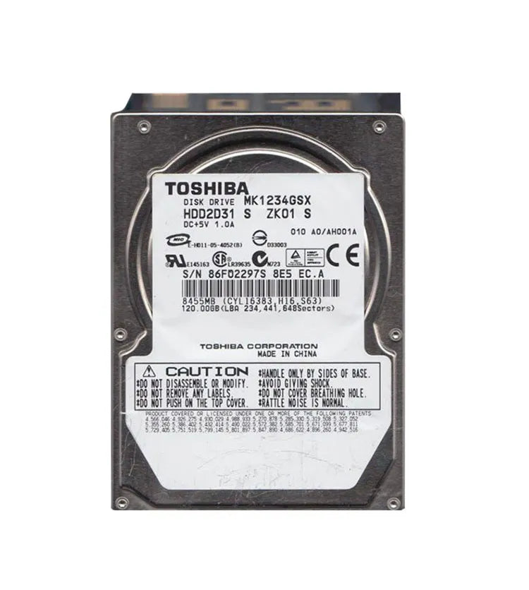 MK1234GSX - Toshiba 120GB 5.4K SATA 3G 8MB 2.5IN