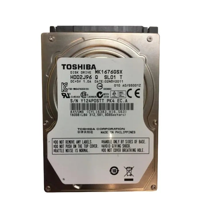 MK1676GSX - Toshiba 160GB 5.4K 8MB SATA 3G SFF