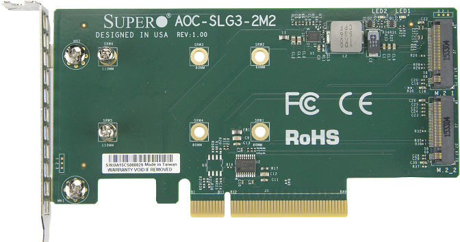 PERIPHERAL, LOW PROFILE PCIE RISER CARD SUPPORTS 2 M.2 MODULE (RETAIL), OEM USE