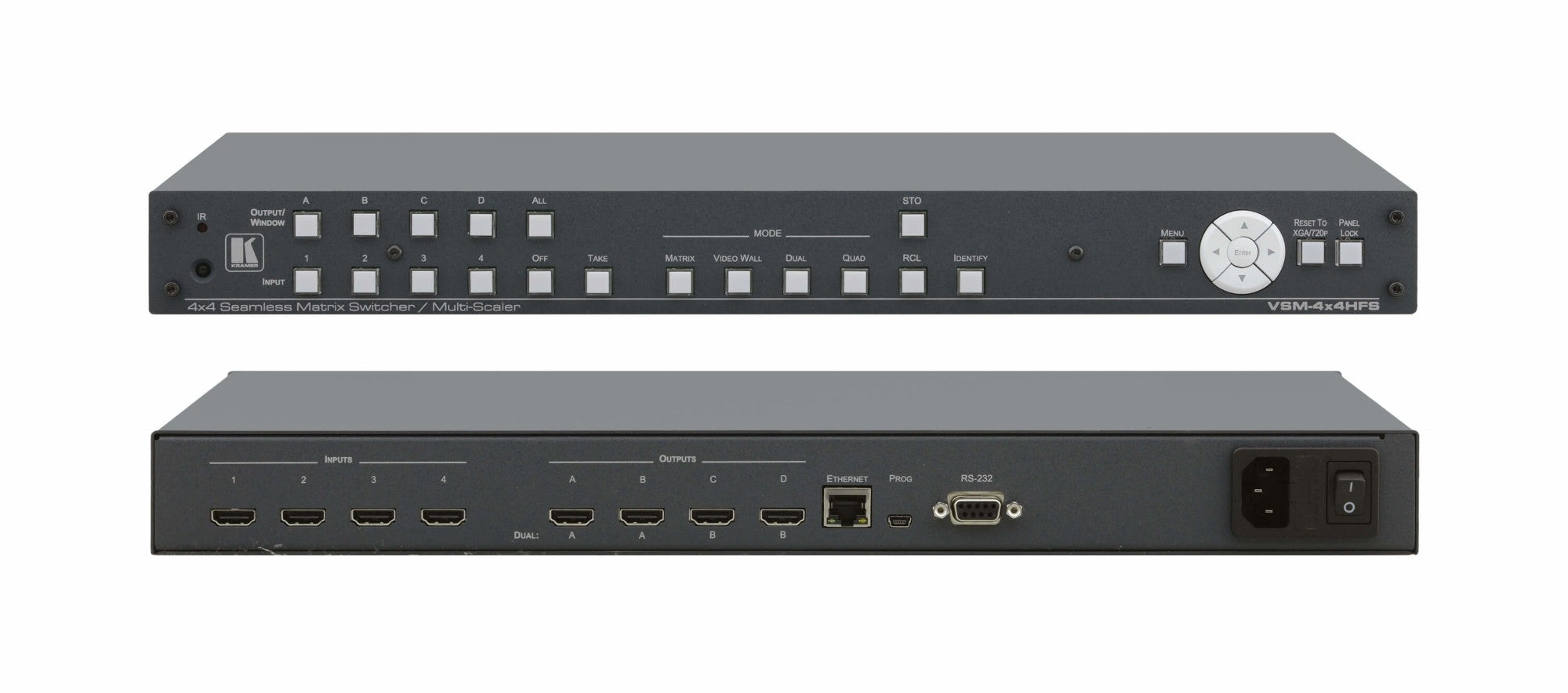 VSM-4X4HFS/110V, 4X4 FAST SCALER SWITCHER WITH VIDEO WALL AND BI/QUAD ...