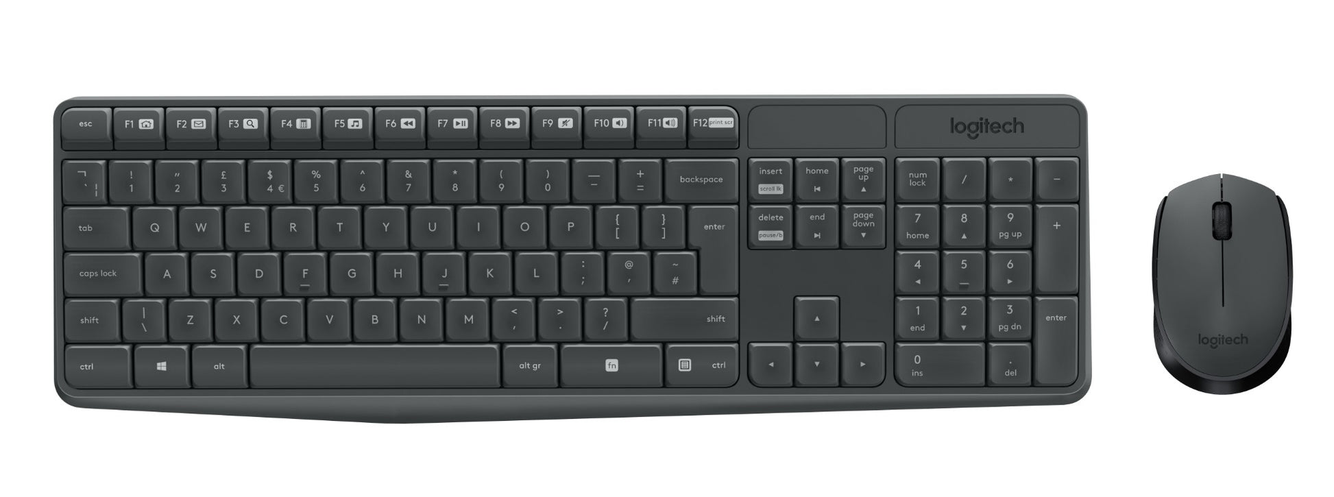 Logitech MK235 keyboard Mouse included RF Wireless QWERTY Gray