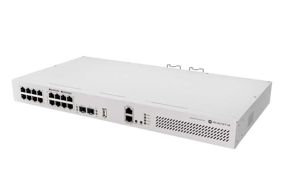 418-8P-8G-2S+RM - MikroTik 16-Port Gigabit 8-Port PoE+ 2-Port 10G SFP+ Managed Switch