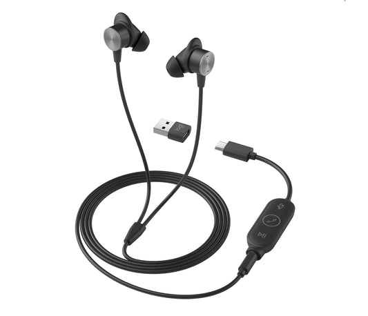 Logitech Zone Wired UC Headset In-ear Office/Call center USB Type-C Graphite