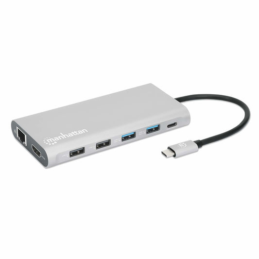 130660 - Manhattan USB-C PD 12-IN-1 TRIPLE-HDMI MONITOR DOCKING STATION WITH MST
