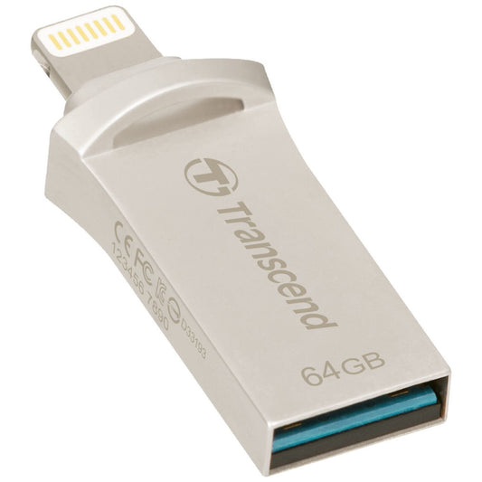 Transcend JetFlash 64GB JetDrive Go 500 USB flash drive USB Type-A / Lightning 3.2 Gen 1 (3.1 Gen 1) Silver