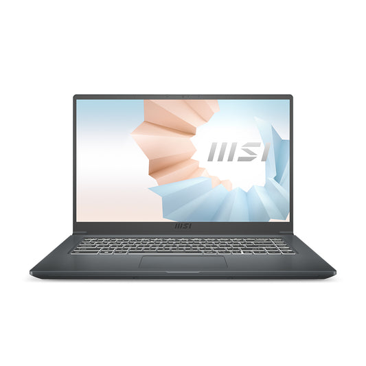 MSI Modern A11MU-653 i7-1195G7 Notebook 15.6" Full HD IntelÂ® Coreâ„¢ i7 8 GB DDR4-SDRAM 512 GB SSD Wi-Fi 6 (802.11ax) Windows 10 Home Carbon