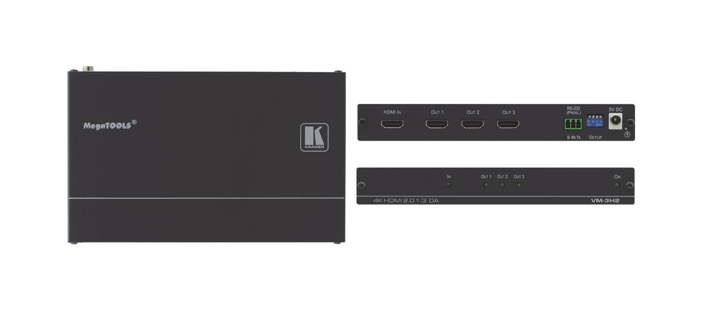 10-804080290 - Kramer Electronics THE VM-3H2 IS A 1:3 DISTRIBUTION AMPLIFIER FOR UP TO 4K HDR, HDMI SIGNALS, THAT