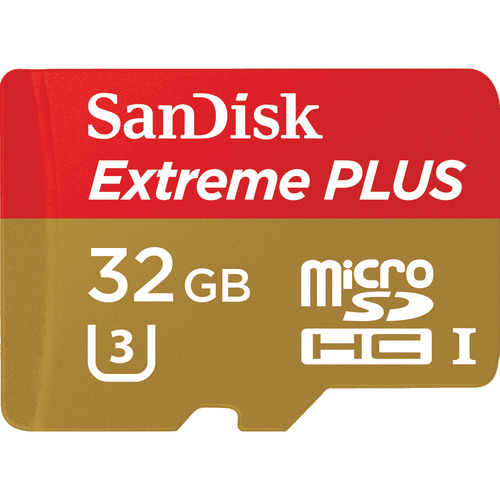 SANDISK EXTREME PLUS MICROSDHC MEMORY CARD, 32GB, CLASS 10/UHS-I, 95/90MB/S, WIT