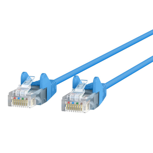 CE001B50-BLU-S - Belkin BELKIN CAT6 SLIM 28AWG CABLE -BLUE -50FT