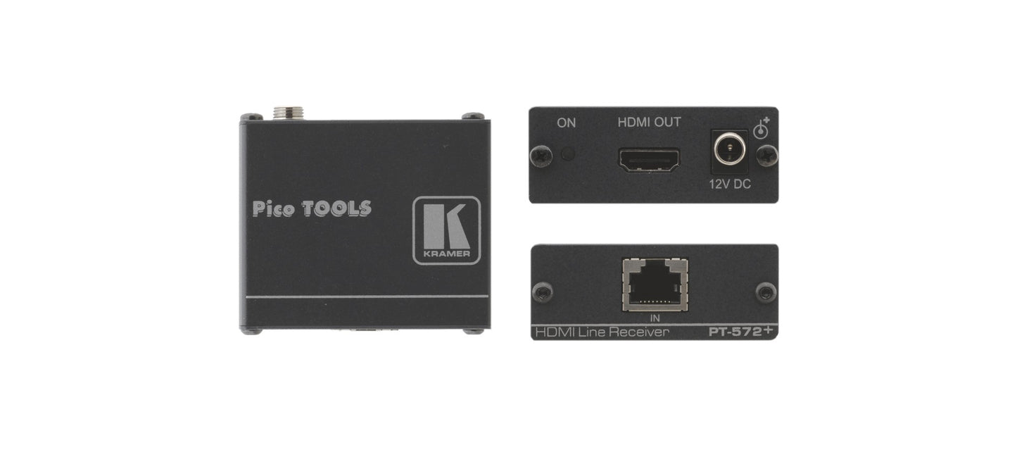90-70986090 - Kramer Electronics PT-572+ IS A DGKAT TWISTED PAIR RECEIVER FOR HDMI SIGNALS. THE PT-571 CONVERTS A