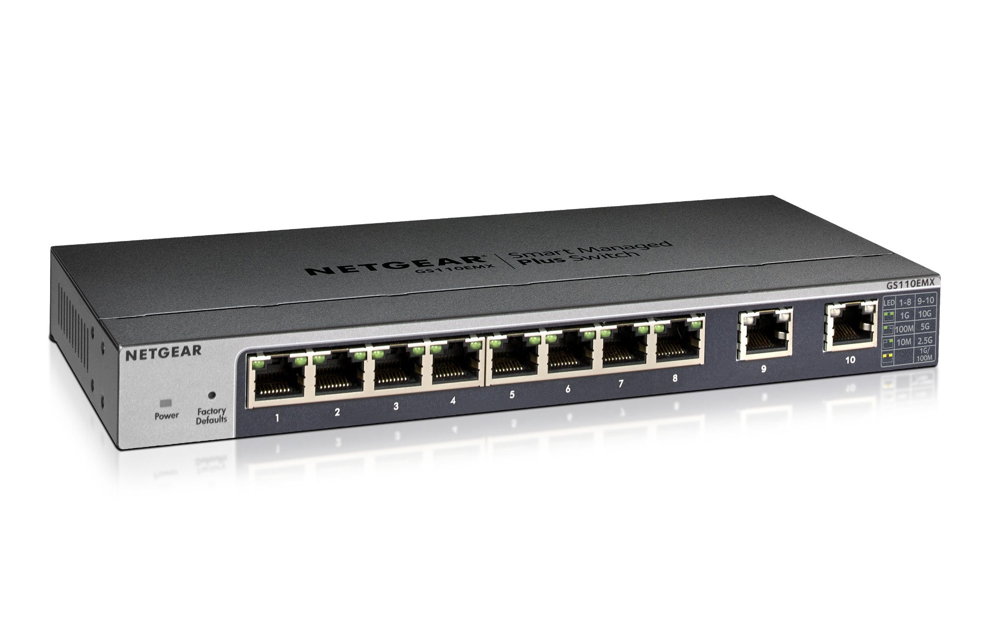8-PORT GIGABIT ETHERNET SMART MANAGED PLUS SWITCH WITH 2-PORT 10G/MULTI-GIG UPLI