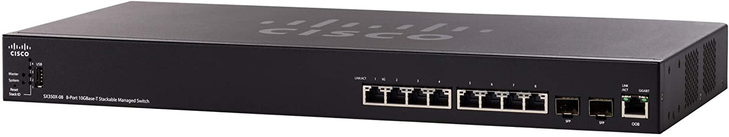 Cisco SX350X-08 Managed L3 10G Ethernet (100/1000/10000) 1U Black