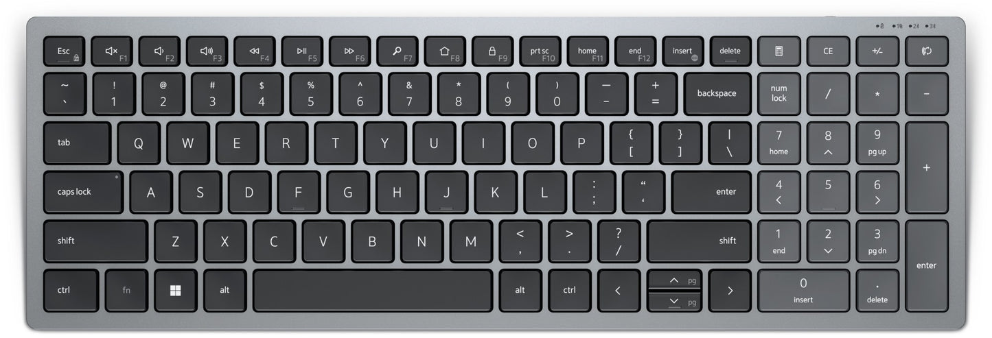 DELL KB740 keyboard RF Wireless + Bluetooth English Gray, Black