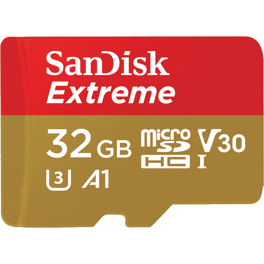 SANDISK EXTREME MICROSDHC MEMORY CARD, 32GB, CLASS 10, 90/60MB/S, WITH ADAPTER