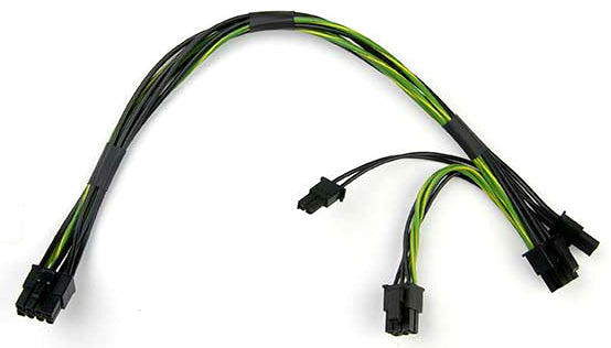 SPARE PARTS-1, 8 PIN TO TWO 6+2 PIN 12V GPU POWER CABLE, 30 CM 16/20