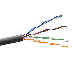 NETWORK CABLE - BARE WIRE - BARE WIRE - 1000 FT - UTP - ( CAT 5E ) - BLACK