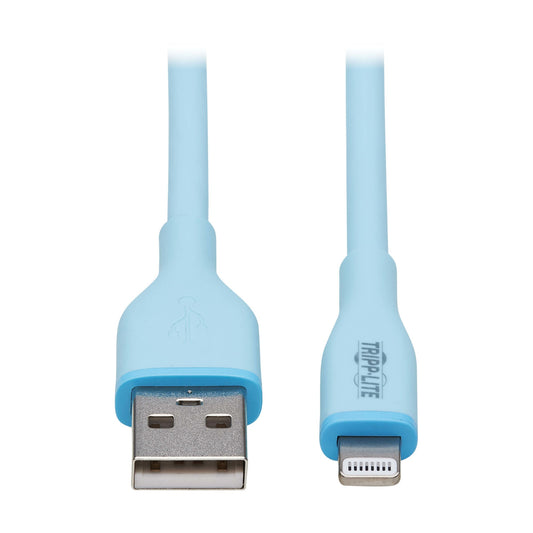M100AB-003-S-LB - Tripp Lite SAFE-IT USB-A TO LIGHTNING SYNC/CHARGE CABLE LIGHT BLUE M/M 3FT