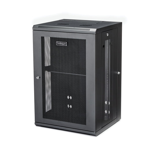 18U 19 IN WALL MOUNT NETWORK CABINET - SWITCH DEPTH RACK ENCLOSURE- 180  HINGED