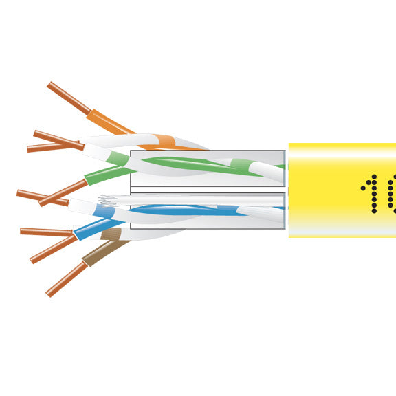 CAT6 550-MHZ SOLID ETHERNET BULK CABLE - UNSHIELDED (UTP), CMP PLENUM, YELLOW, 1