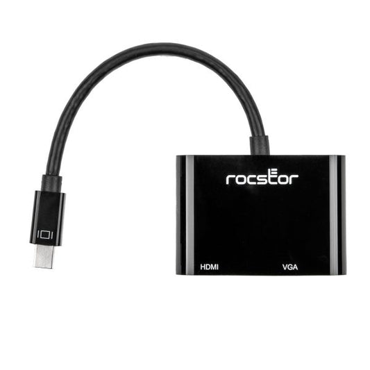 Y10A261-B1 - Rocstor 2-IN-1 MINI DP TO HDMI 4K 30 HZ OR VGA