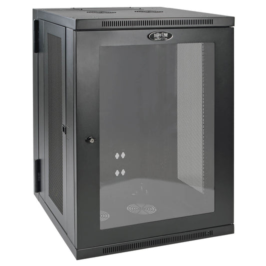 18U WALL MOUNT RACK ENCLOSURE SERVER CABINET W HINGED ACRYLIC WINDOW