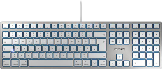 JK-1610US-1 - CHERRY KC 6000 MAC, WHITE/SILVER, USB, US INTL 104+6 KEY LAYOUT