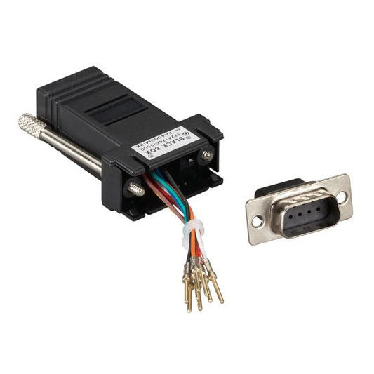 FA4509M-BK - Black Box DB9 MALE TO RJ45F MODULAR ADAPTER KIT WITH THUMBSCREWS BLACK