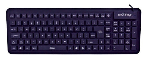 S106G2 - Seal Shield SEAL GLOW WASHABLE SILICONE KEYBOARD - BACKLIT DISHWASHER SAFE (BLACK)(USB)(GEN