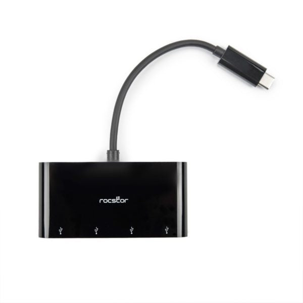 Y10A228-B2 - Rocstor 4 PORT USB C HUB - USB-C TO 4X USB-A 3.0 HUB - BUS POWERED - - EXTERNAL - 4 USB