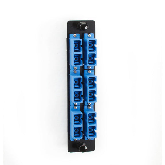 JPM461C - Black Box HIGH-DENSITY SINGLE-MODE FIBER ADAPTER PANEL - CERAMIC SLEEVE (6) SC DUPLEX BL