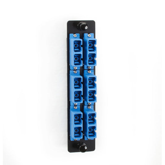 JPM461C - Black Box HIGH-DENSITY SINGLE-MODE FIBER ADAPTER PANEL - CERAMIC SLEEVE (6) SC DUPLEX BL