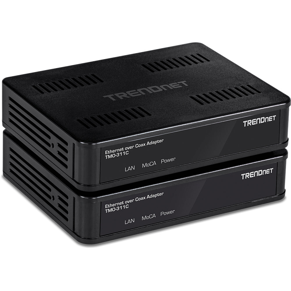 TRENDNETS MOCA 2.0 ETHERNET OVER COAX ADAPTERS, MODEL TMO-311C2K, USES YOUR EXIS