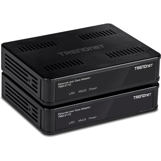 TRENDNETS MOCA 2.0 ETHERNET OVER COAX ADAPTERS, MODEL TMO-311C2K, USES YOUR EXIS