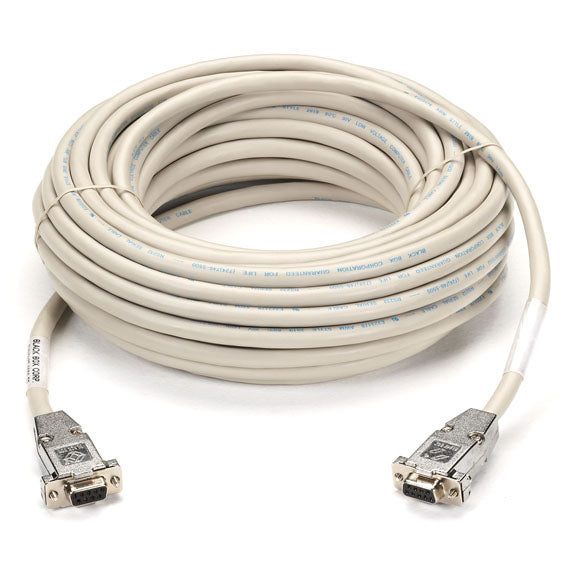 RS232 SHIELDED NULL MODEM CABLE - METAL HOOD, DB9 FEMALE/FEMALE, 50-FT. (15.2-M)