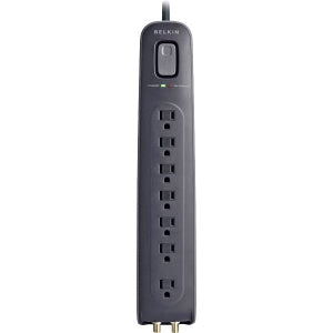 BV107030-04-BLK - Belkin SRGPRT 7OUT COAX 2000J 4 CD STRT BLK (BLACK/GRAY HOUSING)
