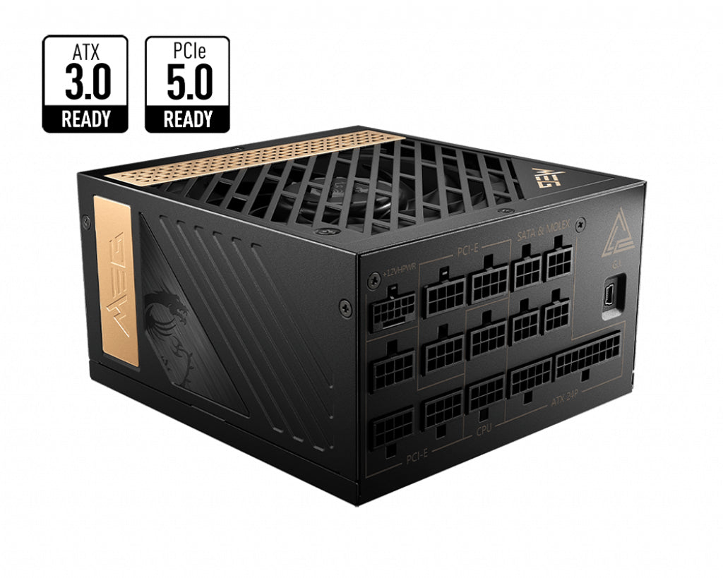 MSI MEG AI1300P PCIE5 power supply unit 1300 W 24-pin ATX ATX Black