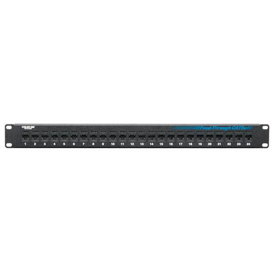CAT5E FEED-THROUGH PATCH PANEL - 1U, UNSHIELDED, 24-PORT, GSA, TAA