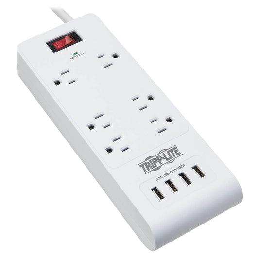 Tripp Lite TLP64USBRA15 surge protector White 6 AC outlet(s) 110 - 125 V 179.9" (4.57 m)