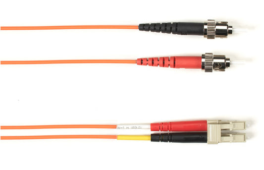 OM1 62.5/125 MULTIMODE FIBER OPTIC PATCH CABLE - OFNR PVC, ST TO LC, ORANGE, 10-