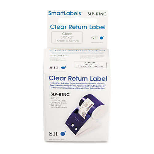 SLP-RTNC - Seiko Instruments LABELS - CLEAR - 0.8 IN X 2 IN - FOR SLP400 SERIES, SLP200 SERIES, AND SLP100.