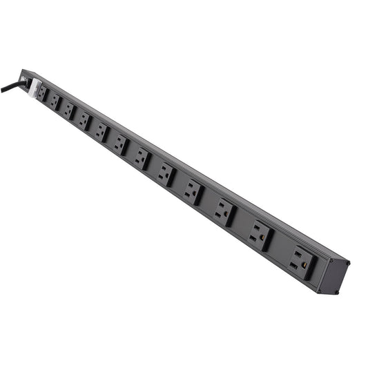 12-OUTLET VERTICAL POWER STRIP, 120V, 15A, NEMA 5-15P, 15 FT. CORD, 36 IN., BLAC