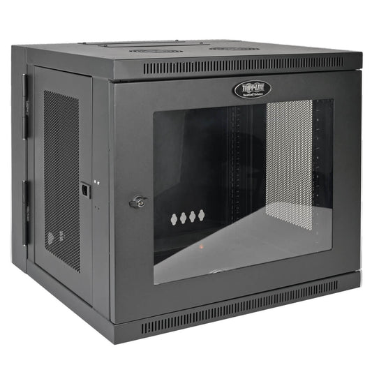 10U WALL MOUNT RACK ENCLOSURE SERVER CABINET W/SWINGING DOOR  ACRYLIC WINDOW