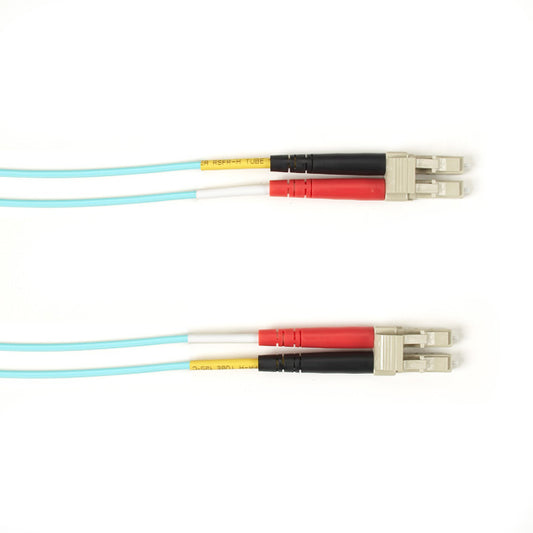 FOCMR50-003M-LCLC-AQ - Black Box OM2 50/125 MULTIMODE FIBER OPTIC PATCH CABLE - OFNR PVC, LC TO LC, AQUA, 3-M (9.