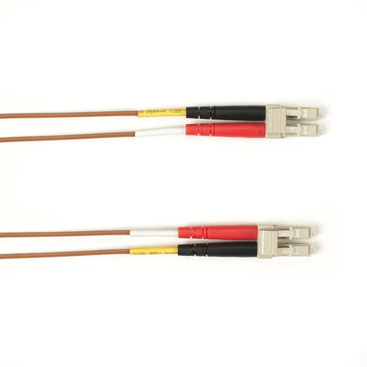 OM1 62.5/125 MULTIMODE FIBER OPTIC PATCH CABLE - OFNR PVC, LC TO LC, BROWN, 2-M