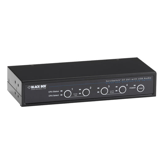 DVI-D SINGLE-HEAD DESKTOP KVM SWITCH - BIDIRECTIONAL USB, AUDIO, 4-PORT, GSA, TA